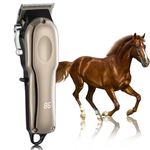 Ciphuoly Cordless Horse Clippers, Low Noise Grooming Kit for Horse, Light Weight Pet Clippers for Thick and Matted Long Hair