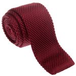 Retreez Vintage Smart Casual Men's 2" Skinny Knit Tie - Burgundy