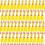 Honoson 50 Pcs Rubber Chickens Squeak Screaming Chicken Novelty Chicken Dog Toy Squeaky Chicken for Dogs Pets Adults, 6.3 Inch(Yellow)