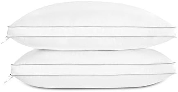 Globon Luxury Feather Down Pillow, Medium Fluffy Pillow King Size, Gusseted Bed Pillows for Sleeping, Hotel Collection Pillows 18"X34", Set of 2