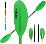 HIKULA Kayak Paddles 4 Pieces Aluminum Shaft and PP Blade Adjustable Floatable Comfort 90.5inch Lightweight Oars for Inflatable Kayak Canoe Green