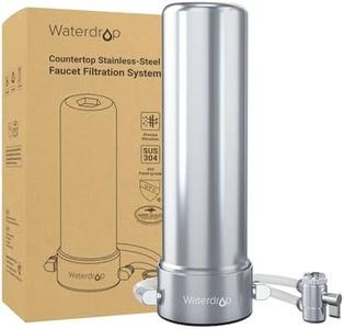 Waterdrop 5-Stage Stainless Steel Countertop Filter System, 8000 Gallons Faucet Water Filter, Reduces Heavy Metals, Bad Taste and Up to 99% of Chlorine (1 Filter in Total)，WD-CTF-02