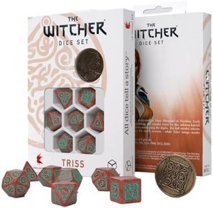 Q-Workshop The Witcher Triss Merigold The Fearless 7 Piece Dice Set with Coin