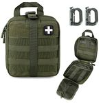 LIVANS Tactical First Aid Pouch, Molle EMT Pouches Rip-Away Military IFAK Medical Bag Outdoor Emergency Survival Kit Quick Release Design Include Red Cross Patch