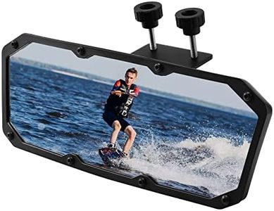 Boat Mirror, 4 "x11" Universal Boat Rear View Mirror with Two Rubber Cushions Easy to Install, Wide Angle Convex Rearview Mirror for Sun Deck Ski Boat Pontoon Boat Water skiing Sports Surfing