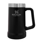 Stanley Adventure Big Grip Beer Stein, 24oz Stainless Steel Beer Mug, Double Wall Vacuum Insulation, Black