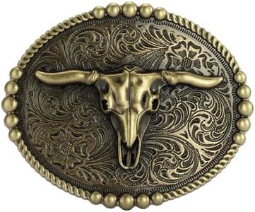 Western Cowboy Belt Buckle - Texas Bull Skull Belt Buckle for Men women