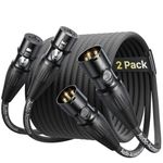 AA AUDIO ACCESSORY XLR Cable 3M 2-Pack, Rean Connectors from Neutrik, Balanced XLR to XLR Microphone Cable with Kevlar and OFC Cores, Braided XLR Cord Compatible with Mic, Amplifier and More