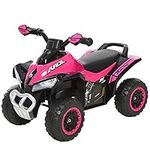 Aosom 4 Wheels Ride on Motorcycle Toy for Kids Baby Toddler Ride-on Car Walker No Power Foot to Floor Slider with Music and Lightening Function for 18-36 Months Pink