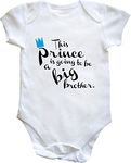 Hippowarehouse This prince is going to be a big brother baby vest bodysuit (short sleeve) boys girls