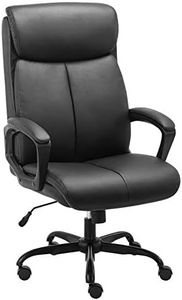 BASETBL Executive Office Chair Comfy Chair, Ergonomic Computer Desk Chair, Multi-zone Support Skin-friendly PU Leather, Adjustable Height Chair for Home Office Widen and Enlarge (Black)