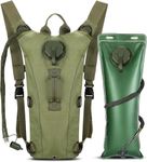 Optifit® Trekking Hydration Backpack, with 3L Water Bladder for Men Women Kids, Professional Waterproof Tactical Water Bag for Hiking, Biking, Running, Walking, BPA Free, Army Green