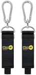 Hook 'n Hang Wrap-It Storage Straps - 12" (2-Pack) Black - Carabiner Straps to Use as Extension Cord Holder Heavy Duty Straps with Hooks for Cord Storage or Garden Hose Strap