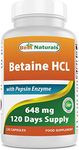 Best Naturals Betaine HCl 648 mg with Pepsin 120 Capsules