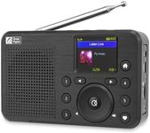 Ocean Digital WR-18 Handheld Portable Internet Radio, FM, Bluetooth Speaker, Micro SD, Rechargeable, 5 Preset Buttons, Dimmer, Auto-Off Timer, Color Display