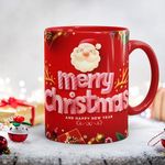 Gift Arcadia Merry Christmas Red Printed Coffee Mug | Best Gift for Friend, Family, Co-Worker 330ml (CH-15)