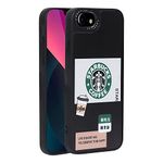 PHONE RING HOLDER® iPhone 8 Case Starbuck Print Design Hard Polycarbonate Back Cover Case,Ultra Protective & Anti Shock (Coffee)