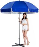 Dark Moon Garden Umbrella with Stand Outdoor Big Size 7ft Waterproof Heavy Duty Strong Garden Umbrella Blue (D20)