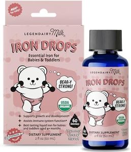 Legendairy Milk Organic Liquid Iron Supplement for Babies & Toddlers with Vitamin C - Kids Iron Supplement - Cherry Flavor & Sugar Free 60 Servings