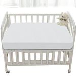Trance Home Linen Cotton Terry Premium Baby Toddler Waterproof Crib Bed Protector Fitted Sheet | Cradle Mattress Cover Bed Protectors | Elasticated | Hypoallergenic (28"x52" | White | Pack 2)