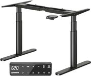 MAIDeSITe Height Adjustable Standing Desk Frame with Oval Leg Design, Dual Motor Electric Standing Desk Sit Stand Desk with 62-125cm, 4 Memory Keyboard for Home Office, TH2 Plus Art