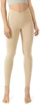 ODODOS Women's Cross Waist 7/8 Yoga Leggings with Inner Pocket, Inseam 25" Gathered Crossover Workout Yoga Pants, Beige, X-Large