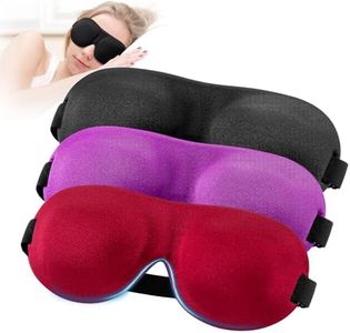 YIVIEW Sleep Mask Pack of 3, Upgrade 100% Light Blocking 3D Eye Masks for Sleeping, Ultra-Thin Sides for Side Sleeper, Blindfold for Men Women