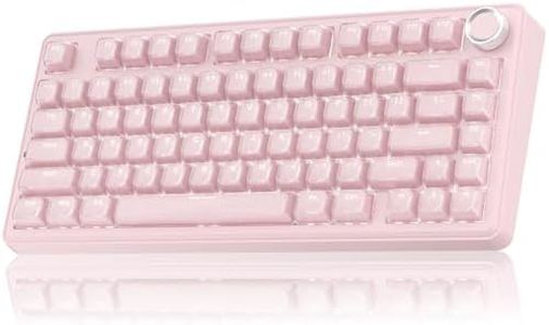 SOLAKAKA A75 Wireless Gaming Keyboard with Multifunction Knob, BT5.0/2.4GHz/USB-C, 75% Mechanical Keyboard, Hot-Swappable, Gasket Creamy Keyboard with RGB Backlit, Crystal Keycaps, for PC/Mac