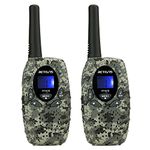 Retevis RT628 Kids Walkie Talkies, Long Range 8CH for 3-12 Years Old Children, Toy Gifts for Camping Outdoor Adventures (1 Pair, Camouflage)