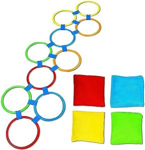 Hopscotch Game for Kids, 10 Rings, 4 Bean Bags, 15 Connectors (29 Pieces)