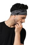 PAROPKAR Multi Sports Headbands Moisture Wicking Workout Headband, Sweatband for Running, Cycling, Football, Yoga, Hairband for Women and Men (Grey Army Headband)