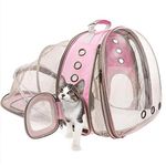 Cat Backpack Carrier Pet Dog Expandable Carriers Bag with Space Capsule Clear Bubble Window for Kitten Small Puppy and Bunny Cats Travel Hiking Walking Outdoor Use