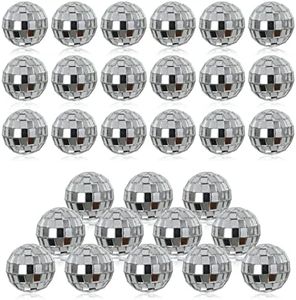 30Pcs Small Mirror Disco Ball 3cm 1.18in Diameter, Christmas Ball Ornaments, Cake Party Stage Decoration Ball, Disco Mirror Reflective Ball (Silver)