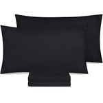 Utopia Bedding Pillow Cases 4 Pack- Standard Size 50x75 cm - 100% Brushed Microfiber Pillowcases with Envelope Closure - Wrinkle, Fade, Stain Resistant Pillow Cases - Black