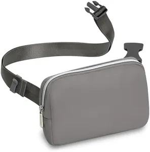 Gray Fanny Pack Belt Bag for Women I Cross Body Fanny Packs for Women - Crossbody Bags small Waist Bag Men - Fashion Waist Pack Bum Bag - Hands Free for Hiking, Running & Travel