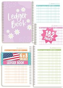 Accounting Ledger Book - Account Ledger Books for Bookkeeping, Bookkeeping Record Book, Accounting Notebook Spiral, Income and Expense Tracker Notebook, Daisy Account Tracker