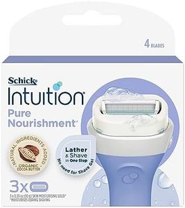 Schick - Intuition | Womens Razor Refills | 3 Refills | Pure Nourishment | 4 Blade Razor | Skin Moisturising Soap | No Shave Gel Required | Natural ingredients