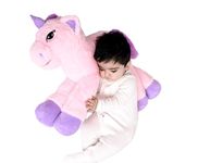 DearJoy Big Fibre Filled Stuffed Animal Unicorn Soft Toy for Baby Also Used as Plush Toy Hugging Pillow Like Teddy Bear Soft Toys for Kids Boys & Girls, Birthday Gift (65 cm, Pink)