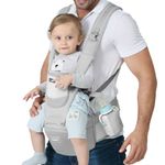 Cherilo Hip Seat Baby Carrier with 4 Carry Positions, Baby Carrier for 0 to 3 Year Baby, Adjustable New Born to Toddler Carrier up to 15 Kgs (Grey)