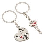 TRIXES Valentines Keyrings Pair - I Love You Heart & Key Chain Ring - Couples Keychains - Cute Gifts for Boyfriend Girlfriend Him Her - Present for Husband Wife - His & Hers Key Rings