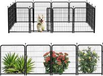 Getlay Dog Playpen 36 Inch 14 Panels, Dog Play Pen Indoors, Garden Fence for Yard, Total 31 Ft(l) Black Dog Pen Wide Door Low Threshold, Be Suitable for Camping Garden Yard