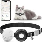 Cat Tracker, GPS Tracker for Cats with Breakaway Cat Collar, Compatible with Find My App(iOS Only), No Monthly Fee (Black)