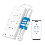 Meross Smart Power Strip, 6 Outlets + 4 USB Ports Smart Extension Lead, Compatible with Apple HomeKit, SmartThings, Amazon Alexa, Google Home, Voice/Remote Control, 6ft Long Crod, 2.4GHz, 3250W