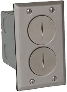 Hubbell-Raco 6500NI 15 Amp 125V Complete Duplex Floor Electrical Box, Nickel