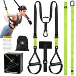Flintronic Sling Trainer Set, Suspension Trainer System, Suspension Trainer Home Gym Equipment with Adjustable Door Anchor for Indoor & Outdoor, Green