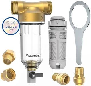 Waterdrop Spin Down Sediment Filter, Backwash Whole House Water Filter System for Well Water, 40-50 Micron, 1" MNPT + 3/4" FNPT + 3/4"MNPT, Traps Sand, BPA Free, WD-RPFK