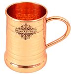 INDIAN ART VILLA Hammered Pure Copper Big Moscow Mule Mug Cup, Drinkware & Barware, Hotel Restaurant, 600 ML