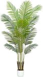 Artificial Palm Tree Indoor 5ft with White Pot,Realistic Leaves and Adjustable Branches and 12 Trunks, Faux Plants Indoor Tall - Ideal for Home Decor in Living Rooms, Offices, and Bedrooms (5FT Palm)