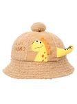 FabSeasons Kids Cotton Bucket Cap/Hat for Toddlers - Boys and Girls, for sun protection with elastic strap,fits for 1-3 years (48 cm-Circumference) Brown