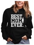 Best Mom Hoodie Gifts for Wife Mom Mothers Day Sweatshirt Hoodies with Sayings Medium Black